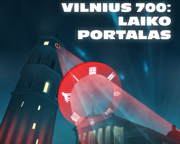Мероприятие в честь 700-летия Вильнюса на Кафедральной площади ,,Laiko portalas”